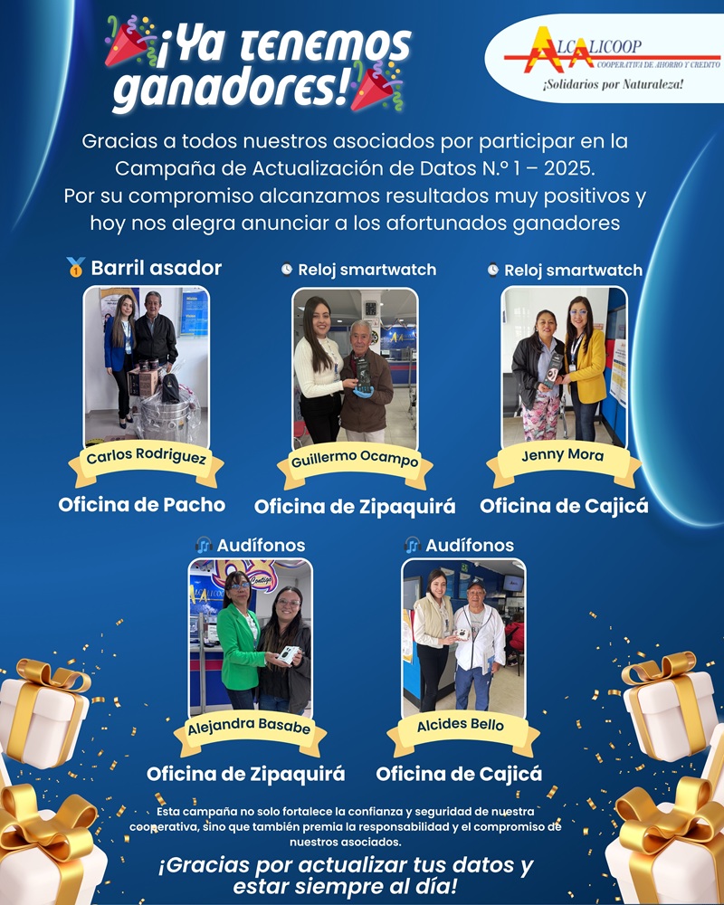 ¡Felicidades a nuestros ganadores!